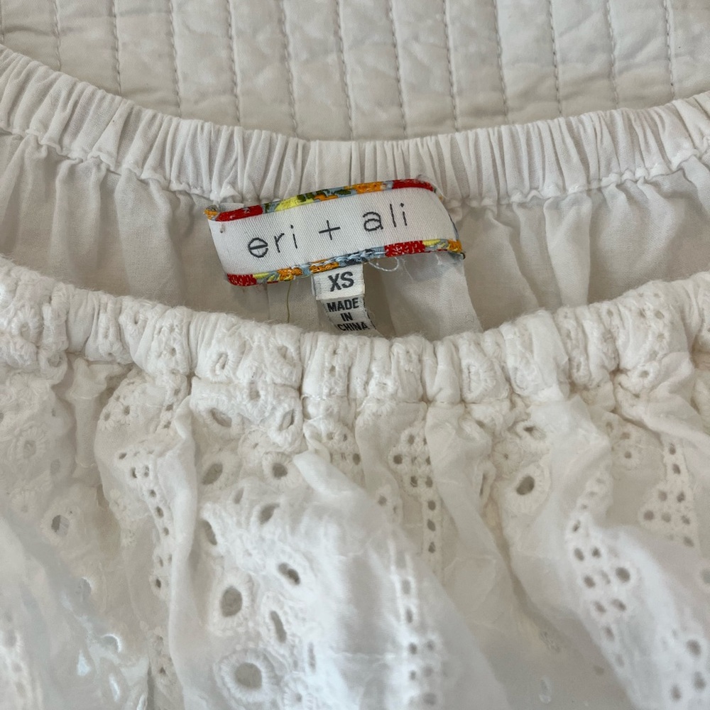 White Eyelet Ruffle Top - Picture 2 of 3